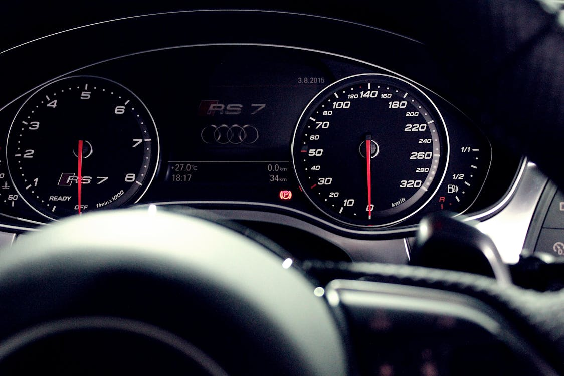 an up-close view of a car’s dashboard